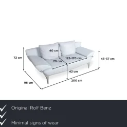 1600 Zwei-Sitzer Ledersofa mit Funktion von Rolf Benz