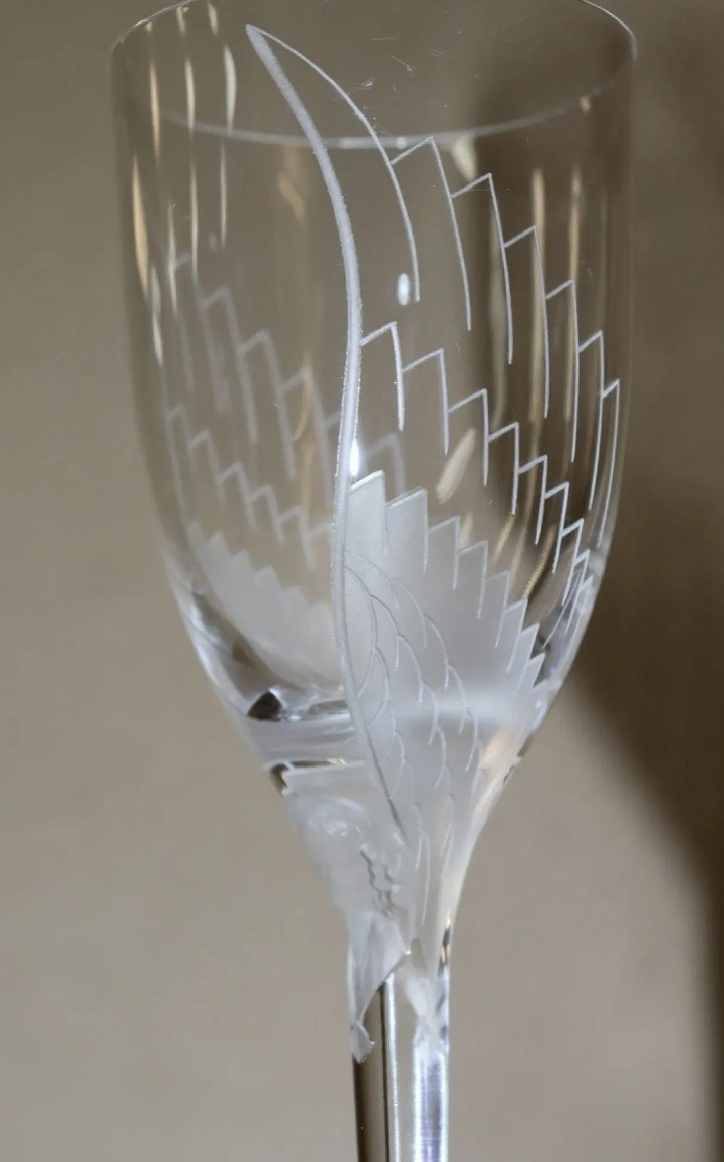 Zwölf Engel Champagnergläser von Marc Lalique, 1948, 12 Set