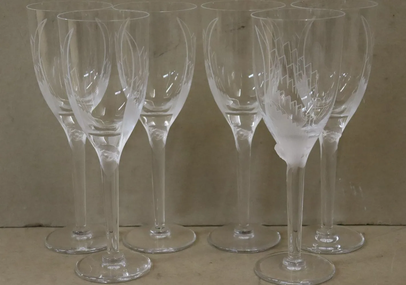 Zwölf Engel Champagnergläser von Marc Lalique, 1948, 12 Set