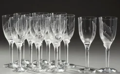 Zwölf Engel Champagnergläser von Marc Lalique, 1948, 12 Set