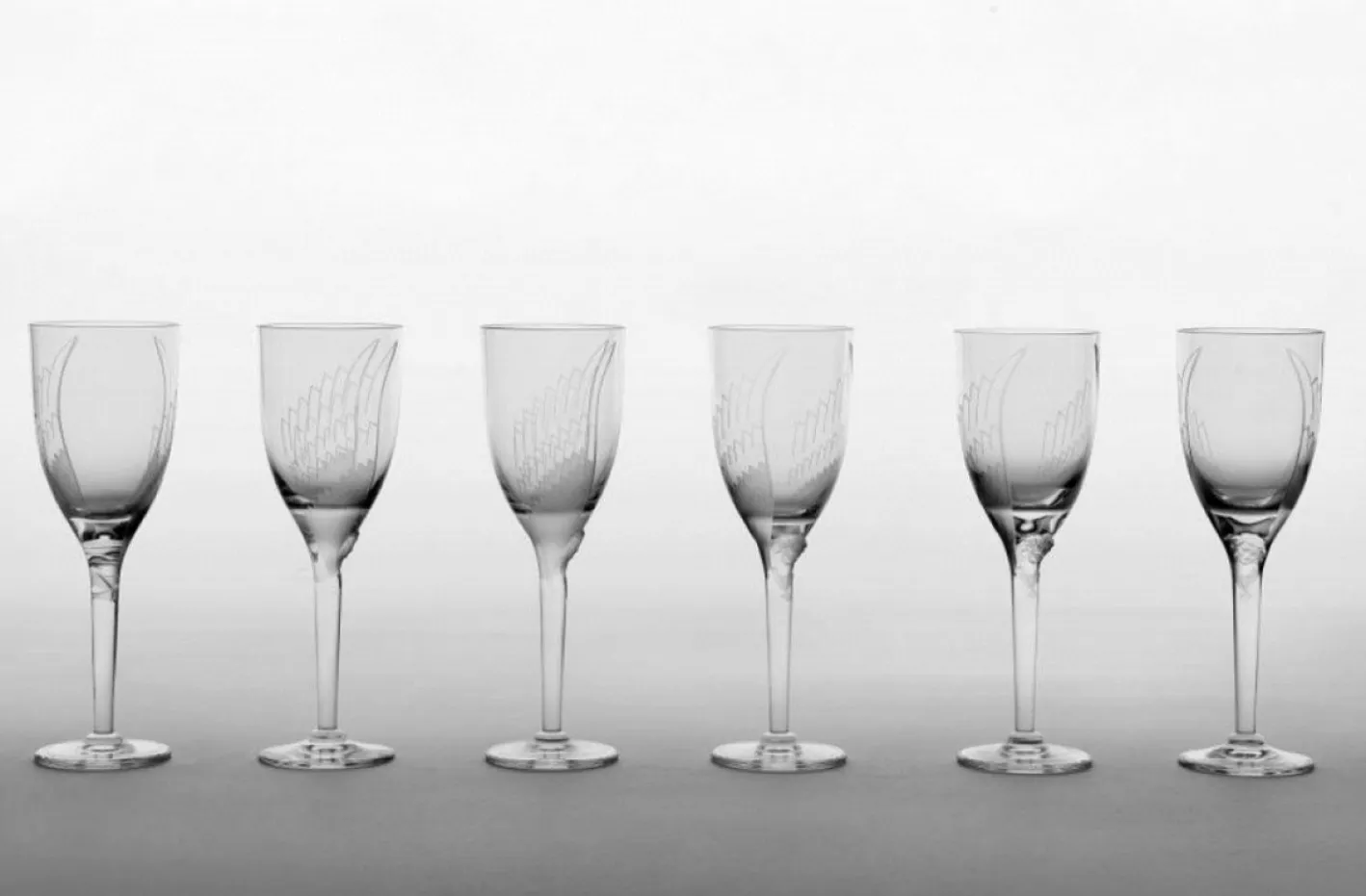 Zwölf Engel Champagnergläser von Marc Lalique, 1948, 12 Set