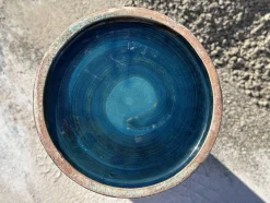 Zylindrische Rimini Blue Keramikvase von Bitossi, Italien 1960er