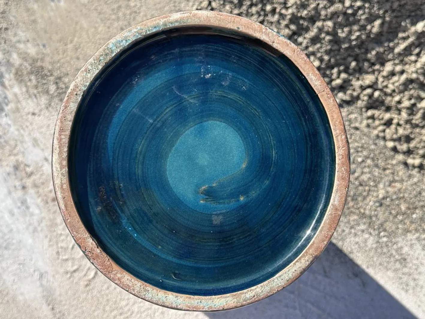 Zylindrische Rimini Blue Keramikvase von Bitossi, Italien 1960er